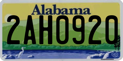 AL license plate 2AH0920