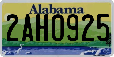 AL license plate 2AH0925