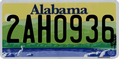 AL license plate 2AH0936