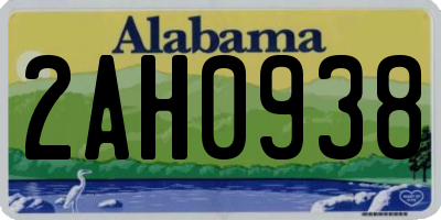 AL license plate 2AH0938