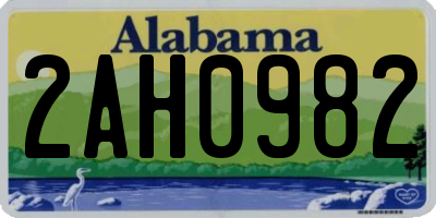 AL license plate 2AH0982