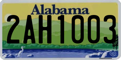 AL license plate 2AH1003