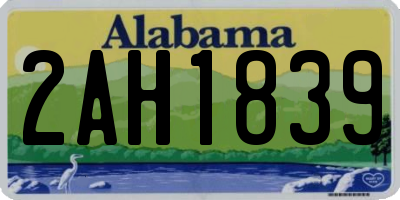 AL license plate 2AH1839