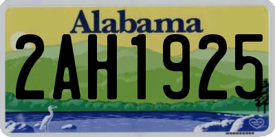 AL license plate 2AH1925