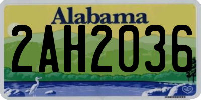 AL license plate 2AH2036