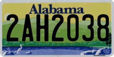 AL license plate 2AH2038