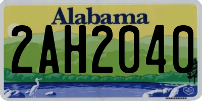 AL license plate 2AH2040