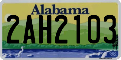 AL license plate 2AH2103