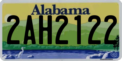 AL license plate 2AH2122