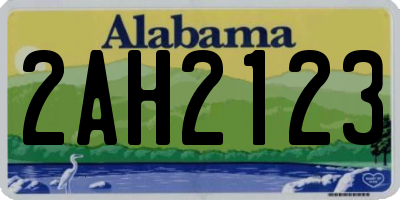 AL license plate 2AH2123