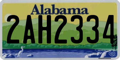 AL license plate 2AH2334