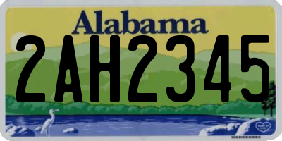 AL license plate 2AH2345
