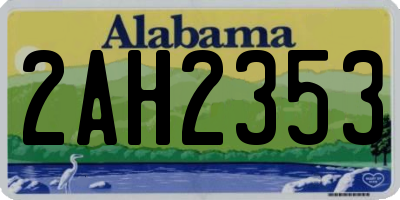 AL license plate 2AH2353