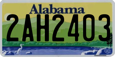 AL license plate 2AH2403