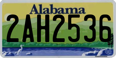 AL license plate 2AH2536