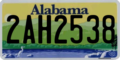 AL license plate 2AH2538