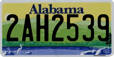 AL license plate 2AH2539