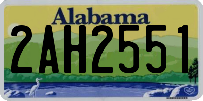 AL license plate 2AH2551