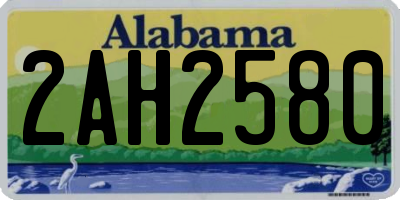 AL license plate 2AH2580
