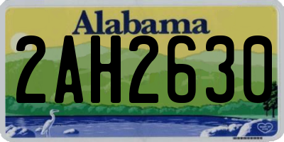 AL license plate 2AH2630