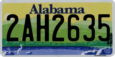 AL license plate 2AH2635