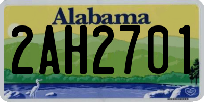 AL license plate 2AH2701