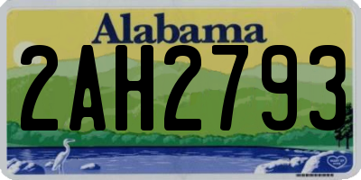 AL license plate 2AH2793