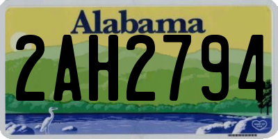 AL license plate 2AH2794