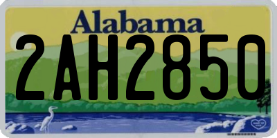 AL license plate 2AH2850