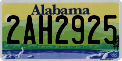 AL license plate 2AH2925