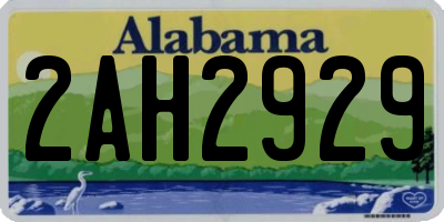 AL license plate 2AH2929
