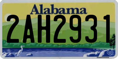 AL license plate 2AH2931