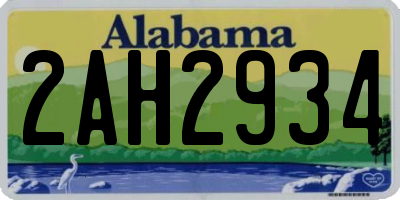AL license plate 2AH2934
