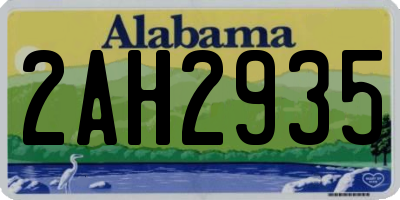 AL license plate 2AH2935