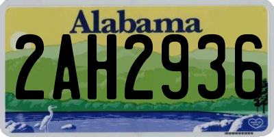 AL license plate 2AH2936