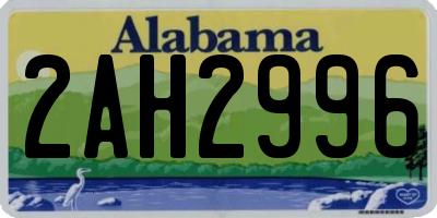 AL license plate 2AH2996