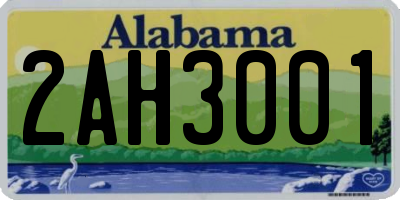AL license plate 2AH3001