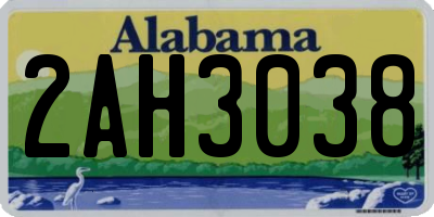 AL license plate 2AH3038