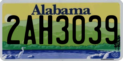AL license plate 2AH3039