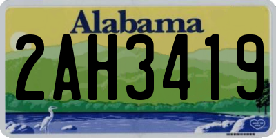 AL license plate 2AH3419
