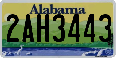 AL license plate 2AH3443