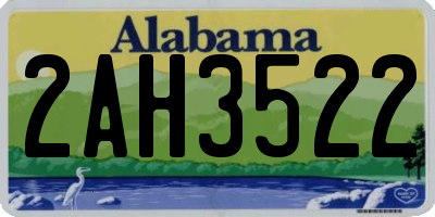 AL license plate 2AH3522