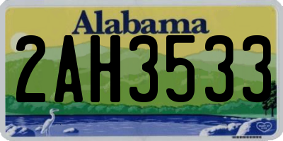 AL license plate 2AH3533