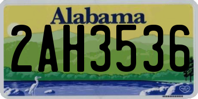 AL license plate 2AH3536