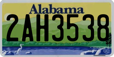 AL license plate 2AH3538