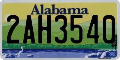 AL license plate 2AH3540