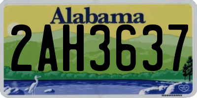 AL license plate 2AH3637