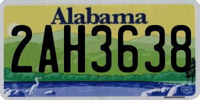 AL license plate 2AH3638