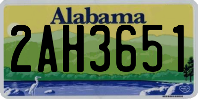 AL license plate 2AH3651