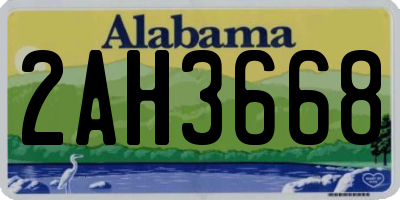 AL license plate 2AH3668